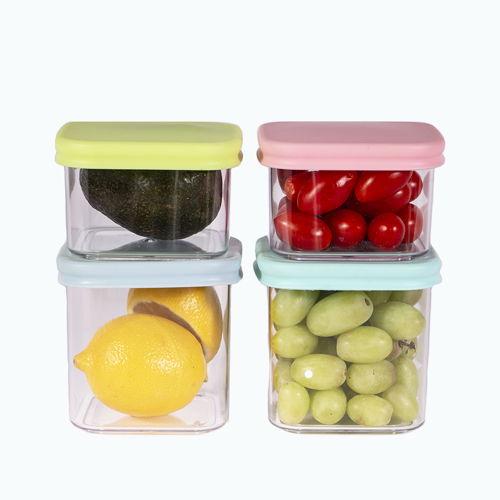 PrepCube Silicon Lid Food Container - 4PC Set