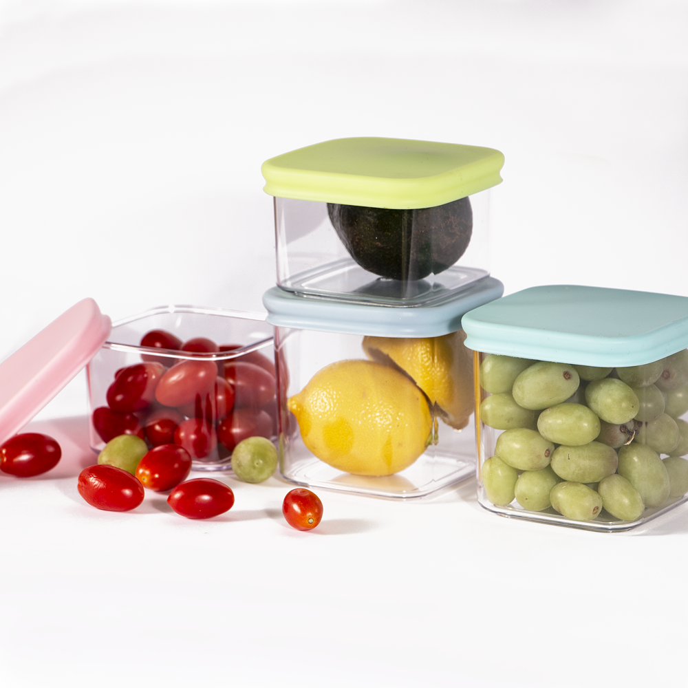 PrepCube Silicon Lid Food Container - 4PC Set