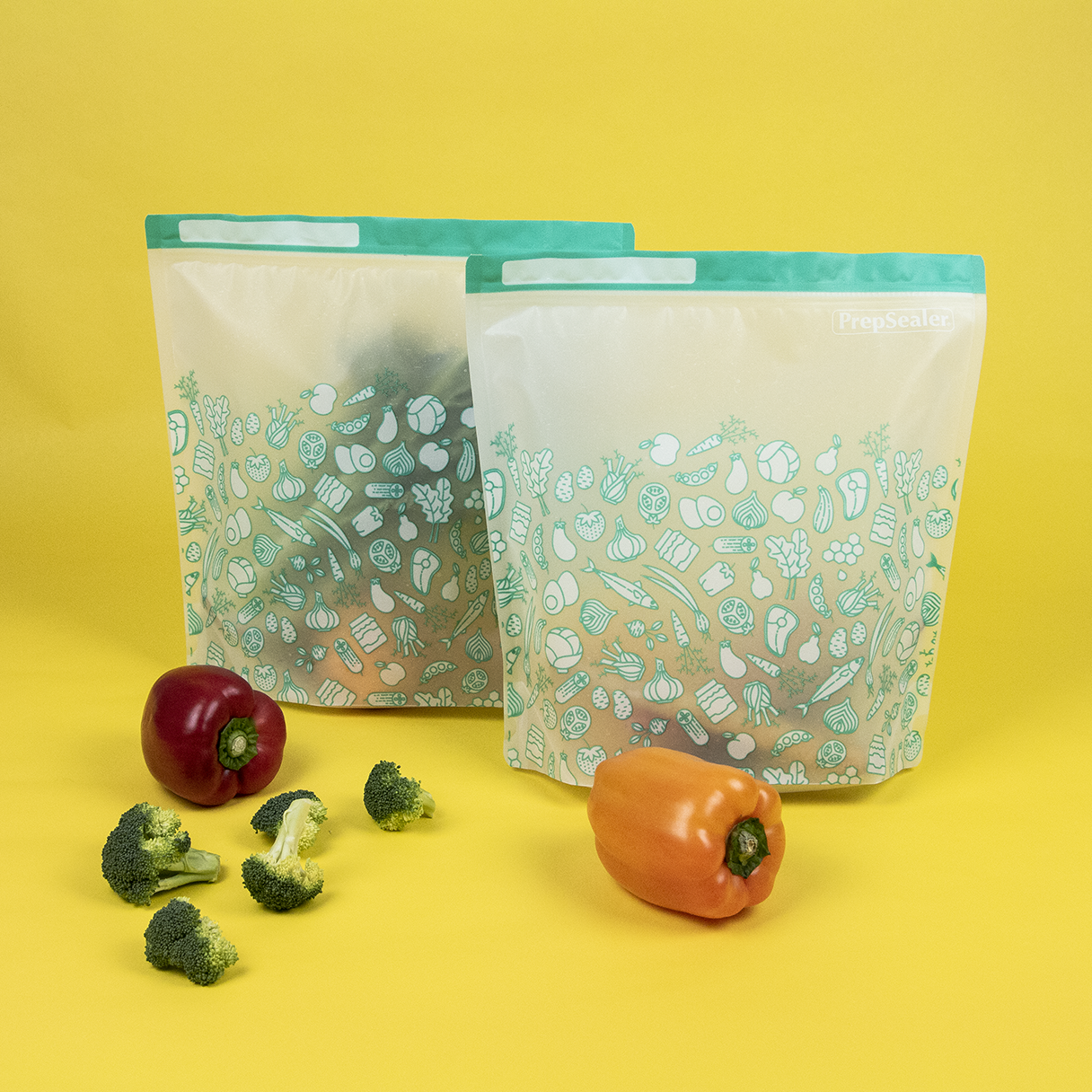 PrepSealer Food Saving Reusable Bag - Large 6pc