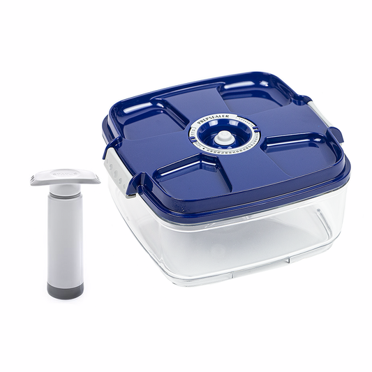 Marinating Vacuum Container - 2L, Square, Blue (Vacuum Pump included)
