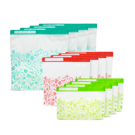 Food Saving Reusable Bag - Variety 12PC Set (4 Small, 4 Medium, 4 Large)