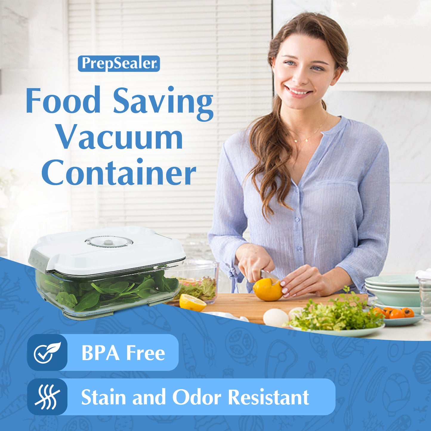 Prep & Seal BPA-Free TRITAN Vacuum Container 1.4L ( NO Manual Pump included )
