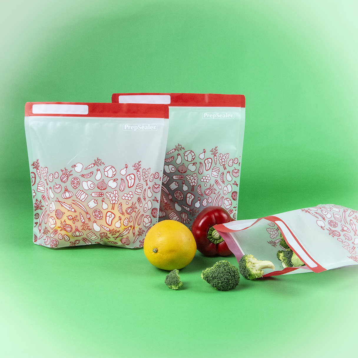 PrepSealer Food Saving Reusable Bag - Medium 6pc