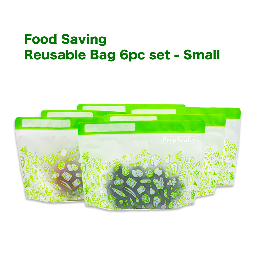 PrepSealer Food Saving Reusable Bag - Small 6pc