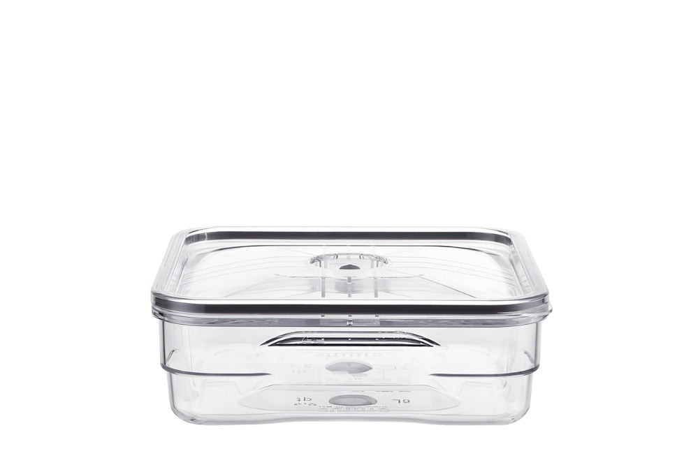 Marinating Vacuum Container Pro - 2L, Square, Full TRITAN (Manual Vacuum Pump included)