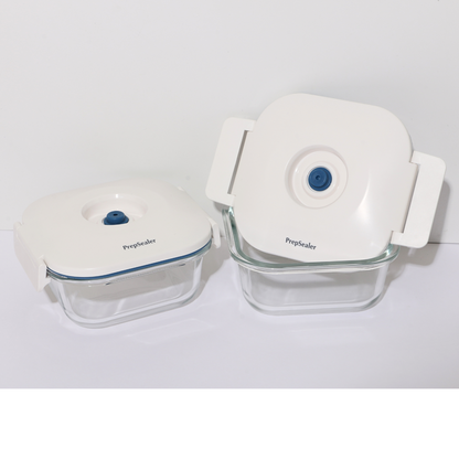 Glass Vacuum Container 0.5 Liter - 2 Packs (Pump not include)