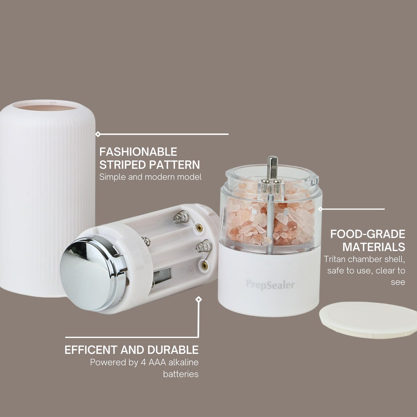 Electric Grinder Set (Color: Black, White, Base, Brush, Battery is not included)