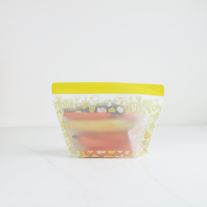 Food Saving Reusable Bag - Blossom 10PC Set with window (3 Small, 3 Medium, 4 Large)