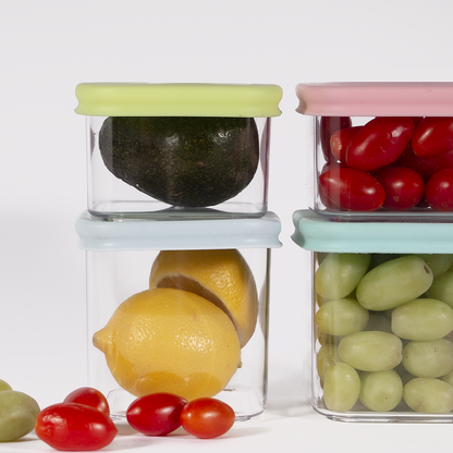 PrepCube Silicon Lid Food Container - 4PC Set