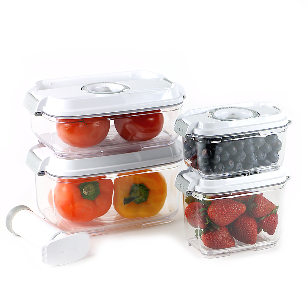 PrepSealer BPA-free Tritan Vacuum Container 5pc Set (0.5L,0.8L,1.2L,2L,Pump)