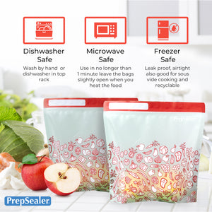 PrepSealer Food Saving Reusable Bag - Medium 6pc