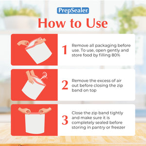 PrepSealer Food Saving Reusable Bag - Medium 6pc