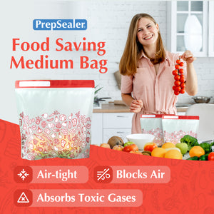 PrepSealer Food Saving Reusable Bag - Medium 6pc