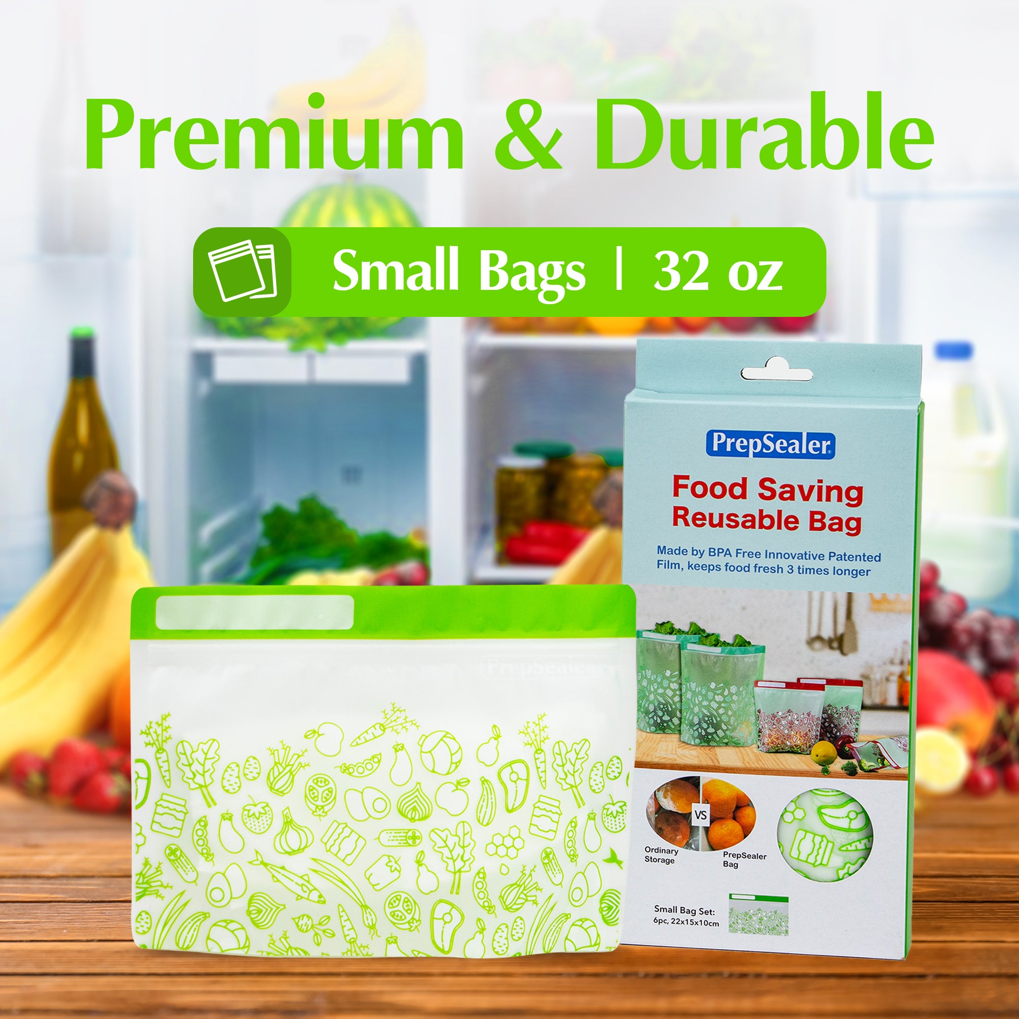 Small Reusable Food Storage Bags Freezer & Dishwasher Safe BPA