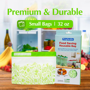 PrepSealer Food Saving Reusable Bag - Small 6pc