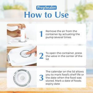 PrepSealer BPA-free Tritan Vacuum Container Marinating White (2L, Pump)