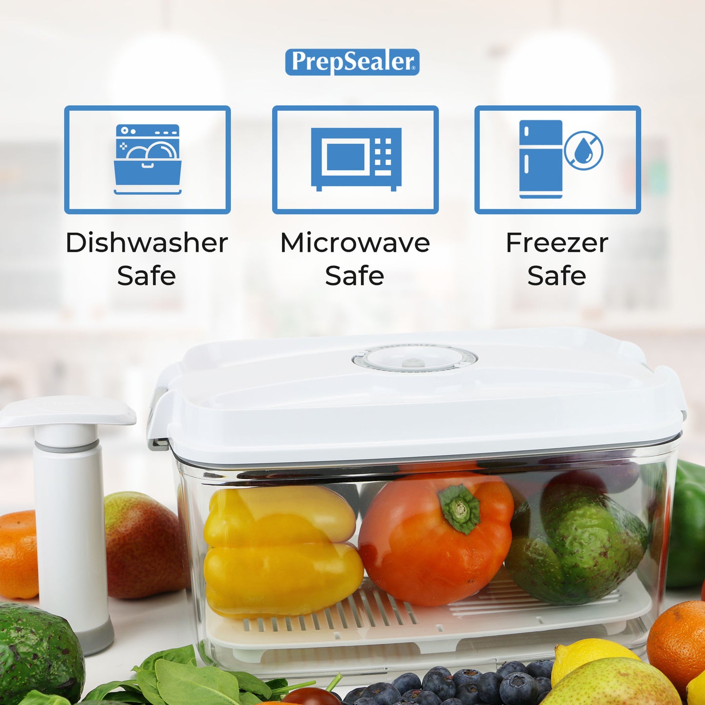 Prep & Seal BPA-Free TRITAN Vacuum Container Bread Box 4.5L (Pump,Tray)