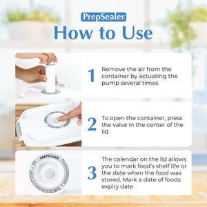 PrepSealer BPA-free Tritan Vacuum Container 5pc Set (0.5L,0.8L,1.2L,2L,Pump)