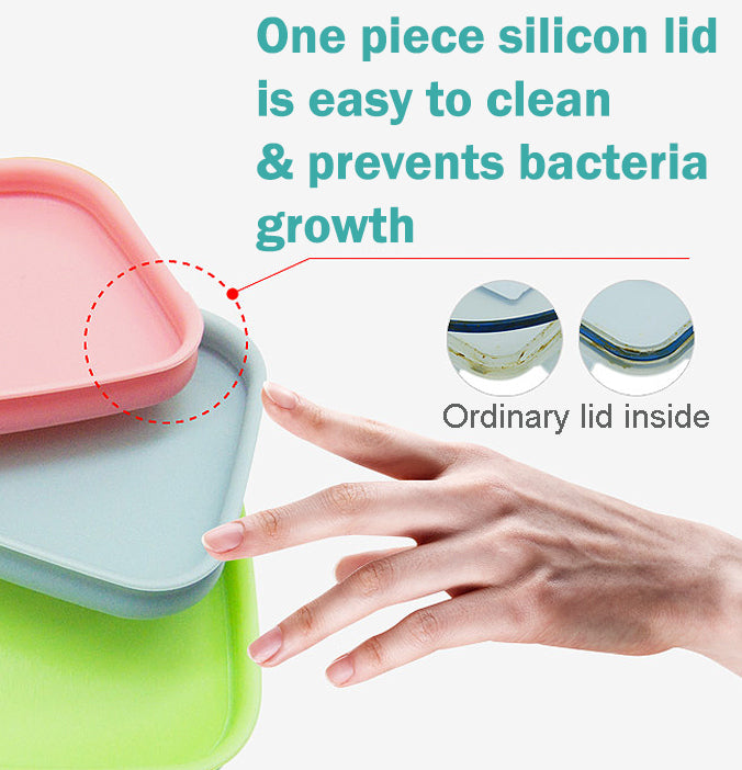 PrepCube Silicon Lid Food Container - 4PC Set