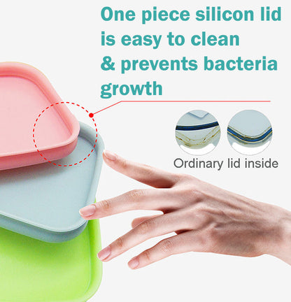PrepCube Silicon Lid Food Container - 4PC Set